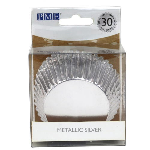 PME Silver - Metallic Foil Lined Standard Cupcake Cases x 30