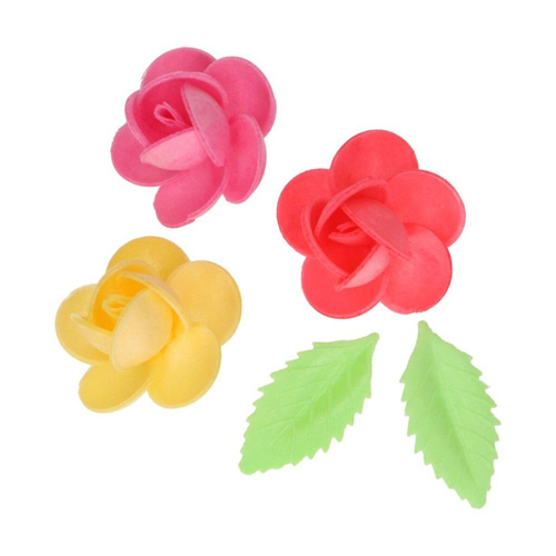 FunCakes Frangipani And Leaves - Edible Wafer Flowers Pack Of 15