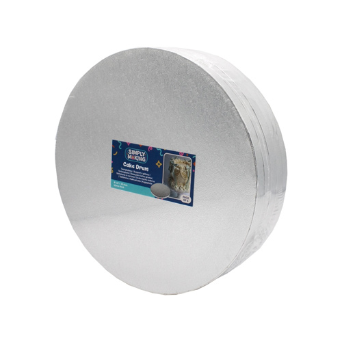 Simply Making 10 Inch - Silver Round Drum Cake Board - 5 Pack