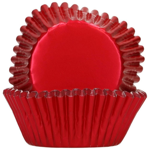 FunCakes Metallic Red - Foil Baking Cups Pack Of 48