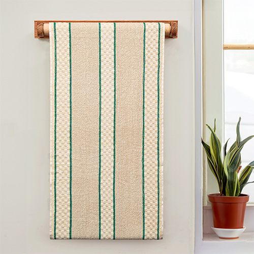 Striped Kitchen Roller Green Towel