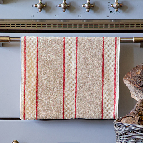 Striped Kitchen Poppered Aga Towel