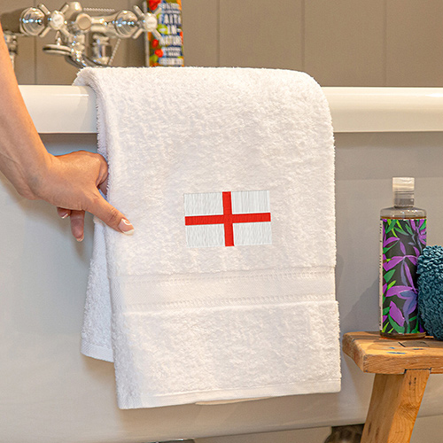 Luxury Cotton Bath Towel with Saint Georges Cross Embroidered Logo