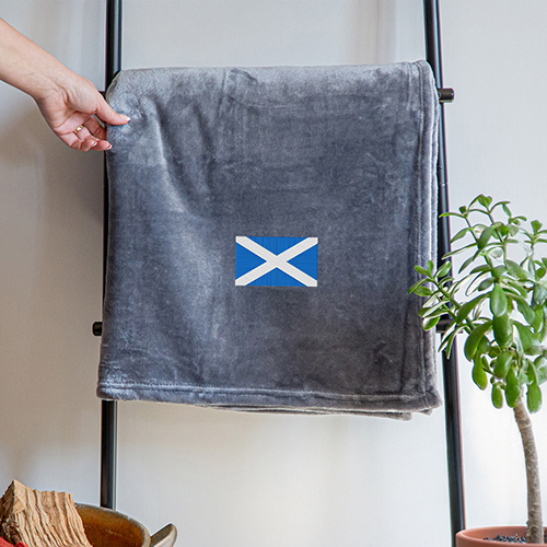 Shimmering Snuggle Blanket with Scottish Flag Embroidered Logo