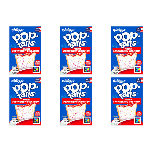 Kelloggs Pop Tarts Strawberry Sensation (Bulk Buy Pack Of 6)