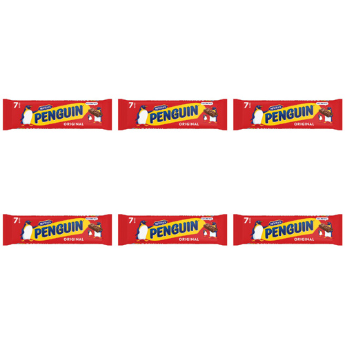 McVities Penguin Milk Chocolate 7 Pack (Bulk Buy Pack Of 6)