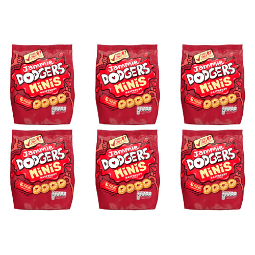 Burtons Mini Jammie Dodgers Snack Pack 6 Pack (Bulk Buy Pack Of 6)