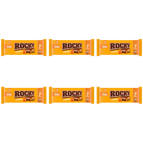 Foxs Caramel Rocky 7 Pack (Bulk Buy Pack Of 6)