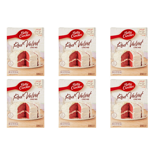 Betty Crocker Red Velvet Food Cake Mix (Bulk Buy Pack Of 6)
