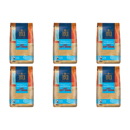 Tate & Lyle Fairtrade Light Soft Brown Sugar (Bulk Buy Pack Of 6)
