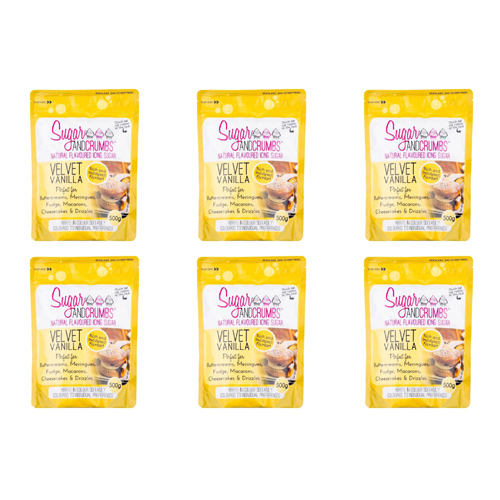 Sugar & Crumbs Velvet Vanilla Icing Sugar 500g (Bulk Buy Pack Of 6)