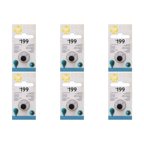 Wilton Decorating Tip #199 Open Star Carded (Bulk Buy Pack Of 6)