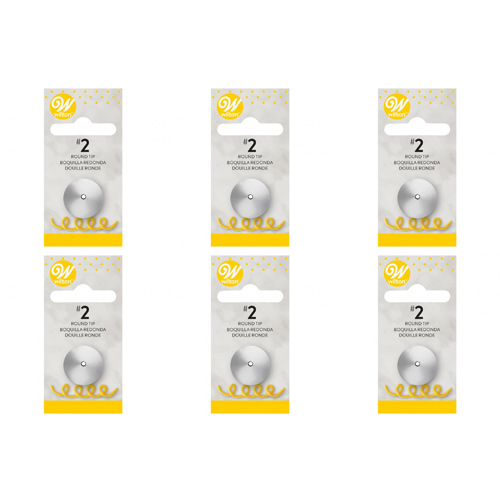 Wilton Decorating Tip #002 Round Carded (Bulk Buy Pack Of 6)
