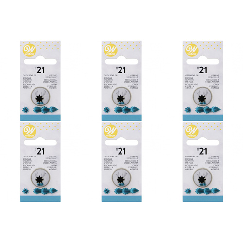 Wilton Decorating Tip #021 Open Star Carded (Bulk Buy Pack Of 6)