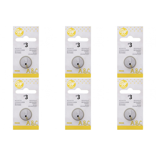 Wilton Decorating Tip #003 Round Carded (Bulk Buy Pack Of 6)