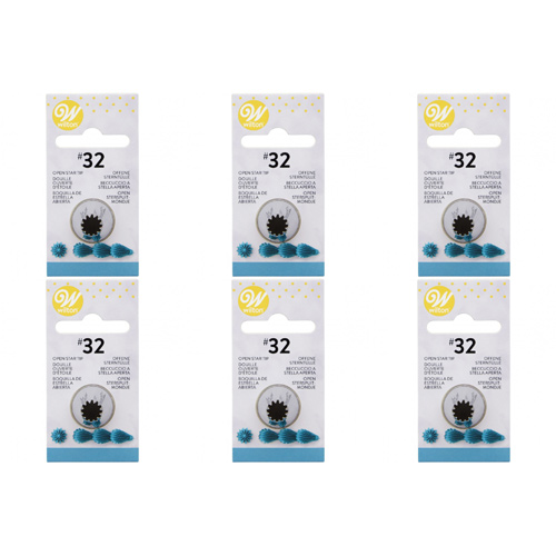 Wilton Decorating Tip #032 Open Star Carded (Bulk Buy Pack Of 6)