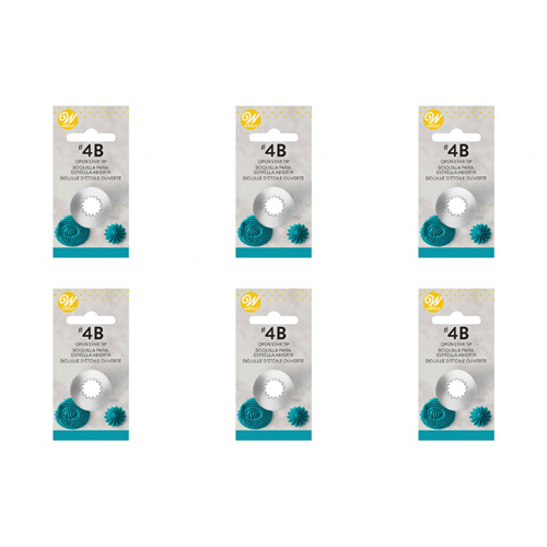 Wilton Decorating Tip #4B Open Star Carded (Bulk Buy Pack Of 6)