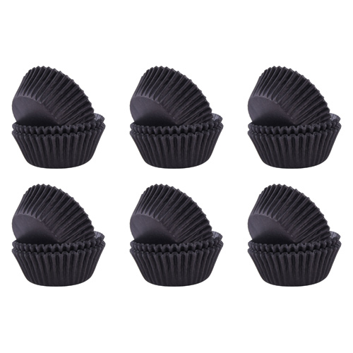 PME Black Cupcake Cases x 60 (Bulk Buy Pack Of 6)