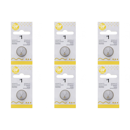 Wilton Decorating Tip #001 Round Carded (Bulk Buy Pack Of 6)