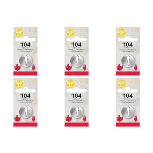 Wilton Decorating Tip #104 Petal Carded (Bulk Buy Pack Of 6)