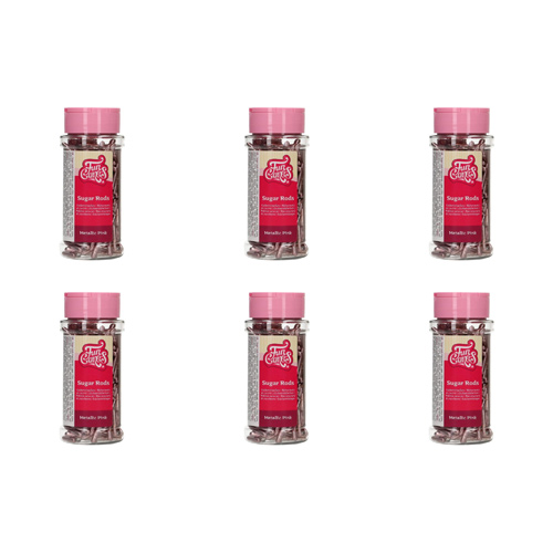 FunCakes Pink - Metallic Sugar Rods 70g (Bulk Buy Pack Of 6)