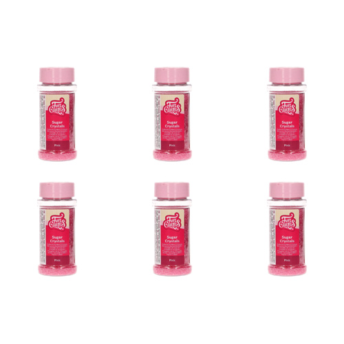 FunCakes Pink - Sugar Crystals 80g (Bulk Buy Pack Of 6)