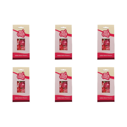 FunCakes Frangipani And Leaves - Edible Wafer Flowers Pack Of 15 (Bulk Buy Pack Of 6)