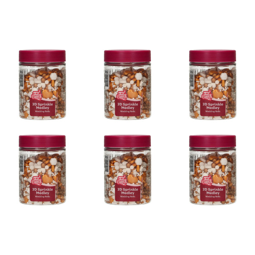 FunCakes Wedding Bells - 3D Sprinkle Medley 70g (Bulk Buy Pack Of 6)