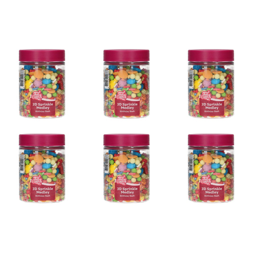 FunCakes Birthday Bash - 3D Sprinkle Medley 70g (Bulk Buy Pack Of 6)