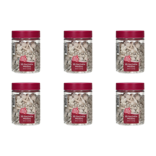 FunCakes Silver Lining - 3D Sprinkle Medley 70g (Bulk Buy Pack Of 6)