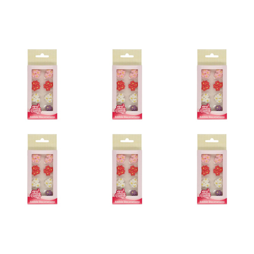 FunCakes Sugar Decorations Little Flowers Set Of 32 (Bulk Buy Pack Of 6)