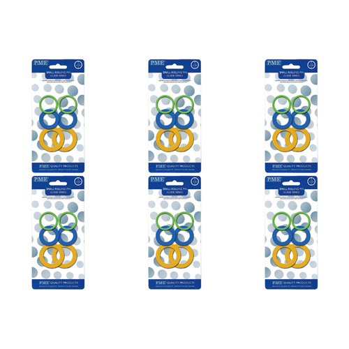 PME Small Rolling Pin Guide Rings Set Of 3 (Bulk Buy Pack Of 6)