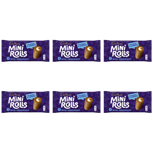 Cadbury Chocolate Mini Rolls 5 Pack (Bulk Buy Pack Of 6)