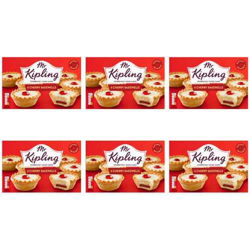 Mr Kipling Cherry Bakewells 6 Pack (Bulk Buy Pack Of 6)