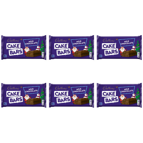 Cadbury Milk Chocolate Cake Bars 5 Pack (Bulk Buy Pack Of 6)
