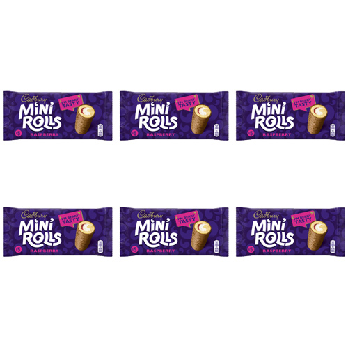 Cadbury Raspberry Jam Mini Rolls 5 Pack (Bulk Buy Pack Of 6)