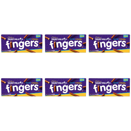 Cadbury Salted Caramel Fingers (Bulk Buy Pack Of 6)