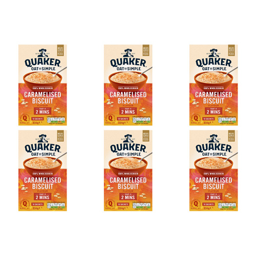 Quaker Oat So Simple Caramelised Biscuit 10 Sachets (Bulk Buy Pack Of 6)
