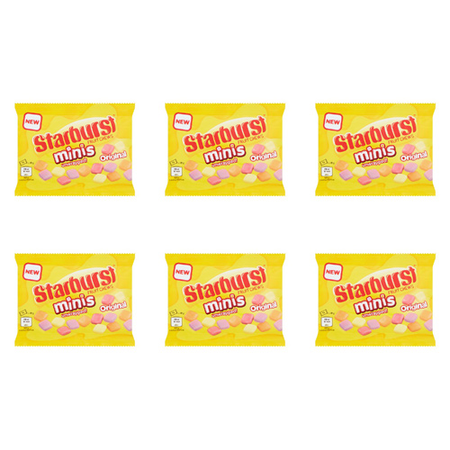 Starburst Fruity Chews Minis (Bulk Buy Pack Of 6)