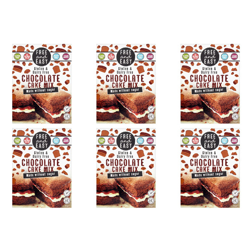 Free and Easy Gluten Free Chocolate Cake Mix (Bulk Buy Pack Of 6)