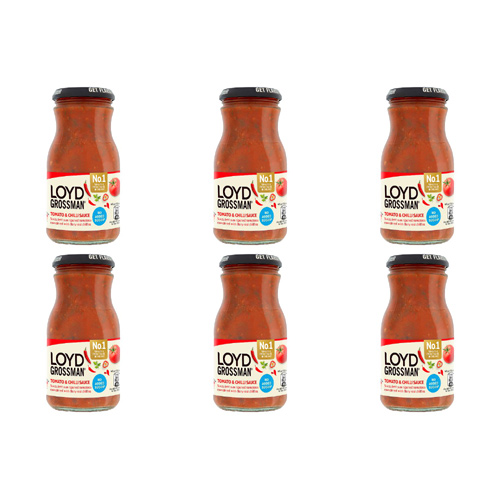 Loyd Grossman No Added Sugar Tomato & Chilli Sauce (Bulk Buy Pack Of 6)