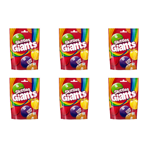 Skittles Giants Pouch (Bulk Buy Pack Of 6)