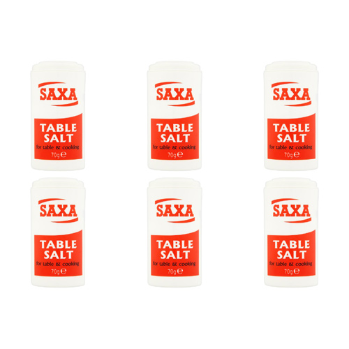 Saxa Table Salt Mini Pot (Bulk Buy Pack Of 6)