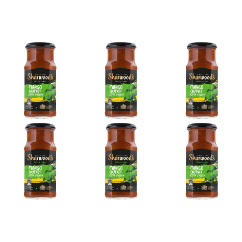 Sharwoods Green Lable Mango Chutney Extra Smooth (Bulk Buy Pack Of 6)