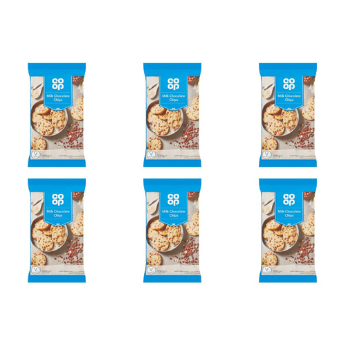 Co Op Milk Chocolate Chips (Bulk Buy Pack Of 6)