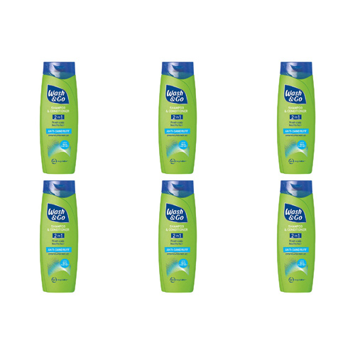 Wash & Go 2 in 1 Anti Dandruff (Bulk Buy Pack Of 6)