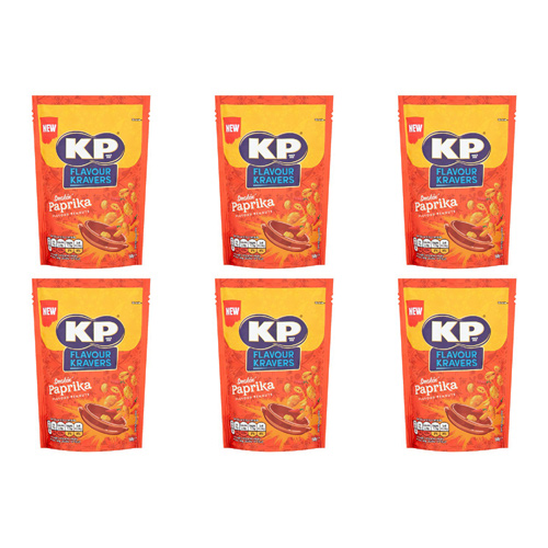 KP Flavour Kravers Smokin Paprika Peanuts (Bulk Buy Pack Of 6)