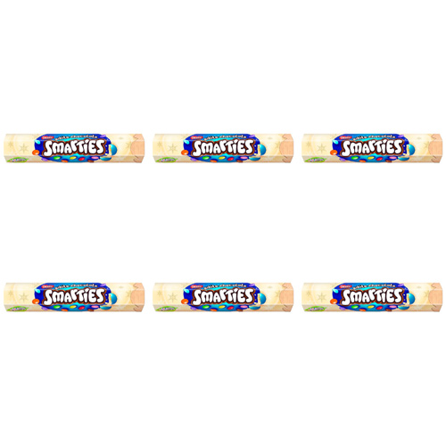 Smarties White Chocolate Giant Tube (Bulk Buy Pack Of 6)