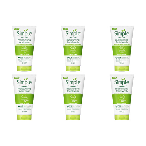Simple Kind To Skin Moist Face Wash (Bulk Buy Pack Of 6)