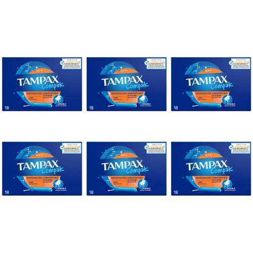 Tampax Compak Applicator Super Plus 20 Pack (Bulk Buy Pack Of 6)